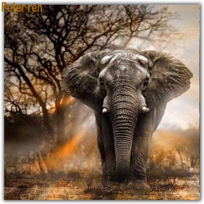 

Forest Elephant Diamond Painting Cross Stitch Full Square\Round Diamond Mosaic Rhinestones Picture Resin Diamond Embroidery