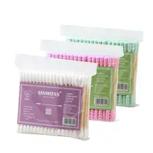 100 шт./упак. одноразовые чистые ватные палочки с двойной головкой, медицинские Косметические палочки для макияжа