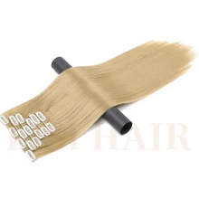 LISI волосы синтетические 16 клипс в наращивание волос 24 дюймов Длинные Синтетические поддельные накладные волосы клип в наращивание волос