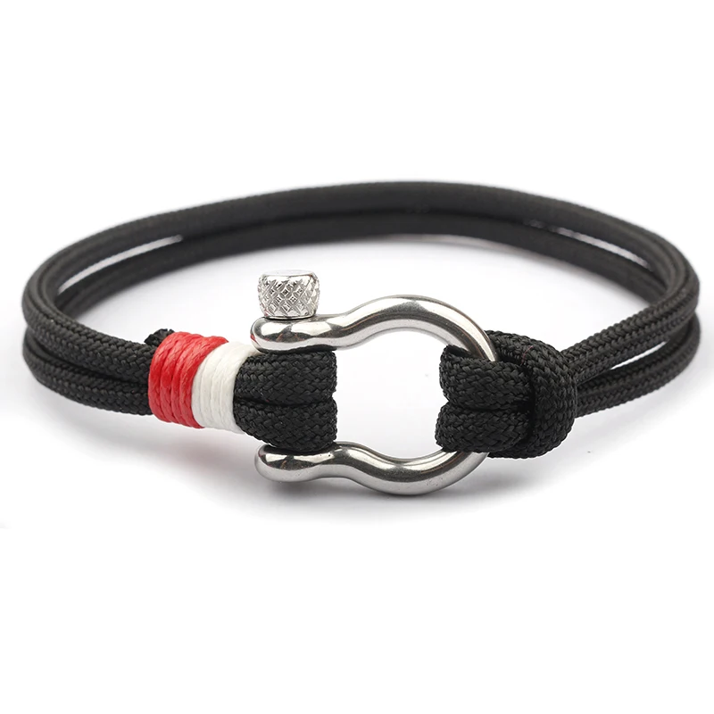 NIUYITID 2018 New Stainless Steel Buckle Men Bracelet Fashion Paracord Rope Navy Style Male Charm Braclet Jewelry High Quality (5)