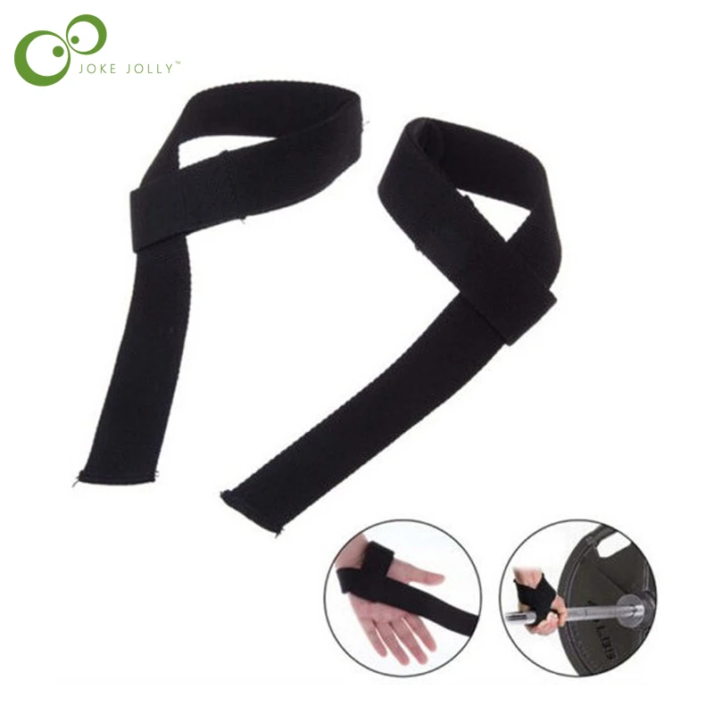 Weight Lifting Straps Padded Gym Power Hand Bar Cotton Webbing Wrist Strengthen 