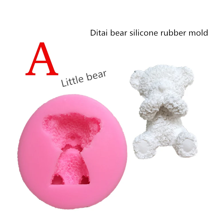 Силиконовые формы твердый ароматический гипс пресс-форм teddy bear формы для глаз и рта мишки форма пресс-форма