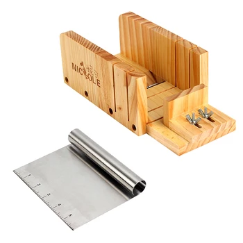 

Soap Cutting Tools Set Adjustable Loaf Soap Cutter Wooden Box with Metal Blade DIY Soaps Making Supplies