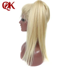 QueenKing hair European Human Hair Front Lace Wigs 150% Density Blonde 613 Straight Wigs for black Women Remy Hair