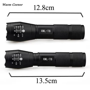 

1PC 3500 Lumen 5 Modes CREE XM-L T6 LED Torch Powerful 18650 Flashlight Lamp Light Zoomable Wholesale Free Shipping Sept 8