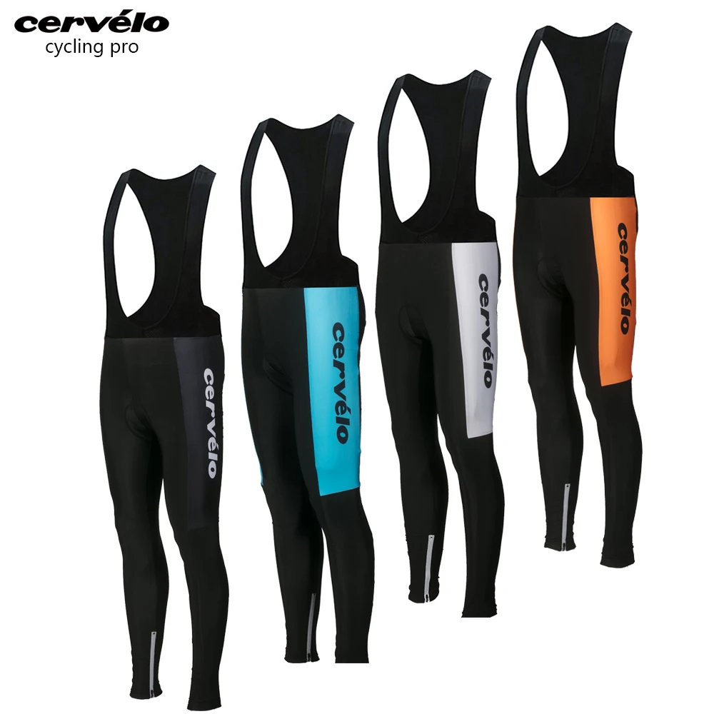 

2018 Reflective Pants Winter Cycling Pants Thermal Fleece Mountain Bike Pants Winter Bicycle Trousers 9D Gel Pad Bib Tights