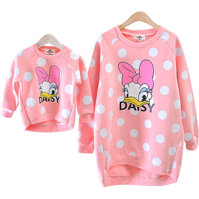 

2018 Autumn Winter Mother and Daughter Mother Son Daughter Outfits Mommy and Me Clothes Girls Cute Duck Hoodies Mom Kids Shirts