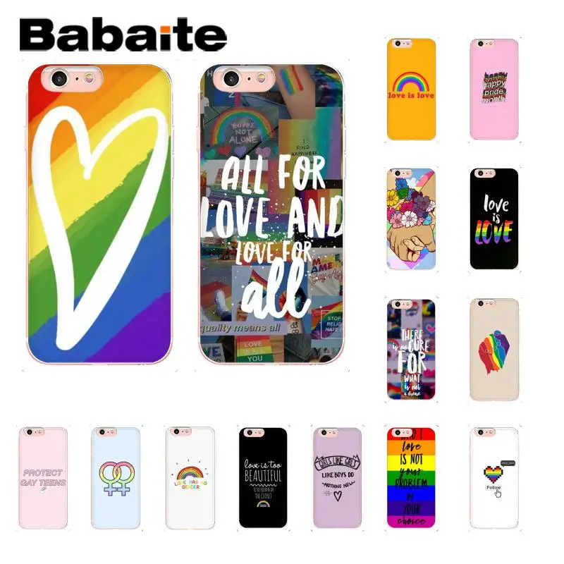 

Babaite Gay Lesbian LGBT TPU Soft Rubber Phone Accessories Cover for iPhone 8 7 6 6S Plus 5 5S SE XR X XS MAX 10 Coque Shell