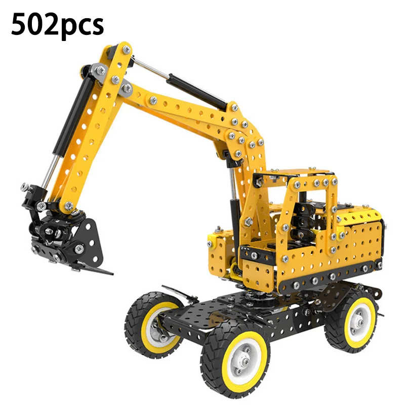 

XINTOCH Excavator Construction Building Blocks Toys Model Sets 502Pcs DIY Stainless Metal Assembly Gift for Kids Drop Shipping