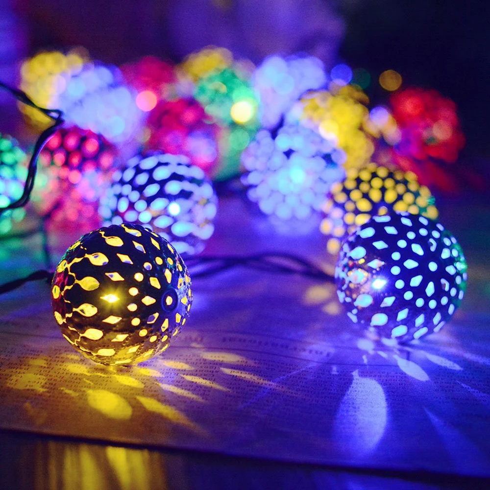 

Solar Powered Rattan Ball LED Fairy String Lights Christmas Holiday Garden Patio Wedding Christmas Decor Light Chain Waterproof