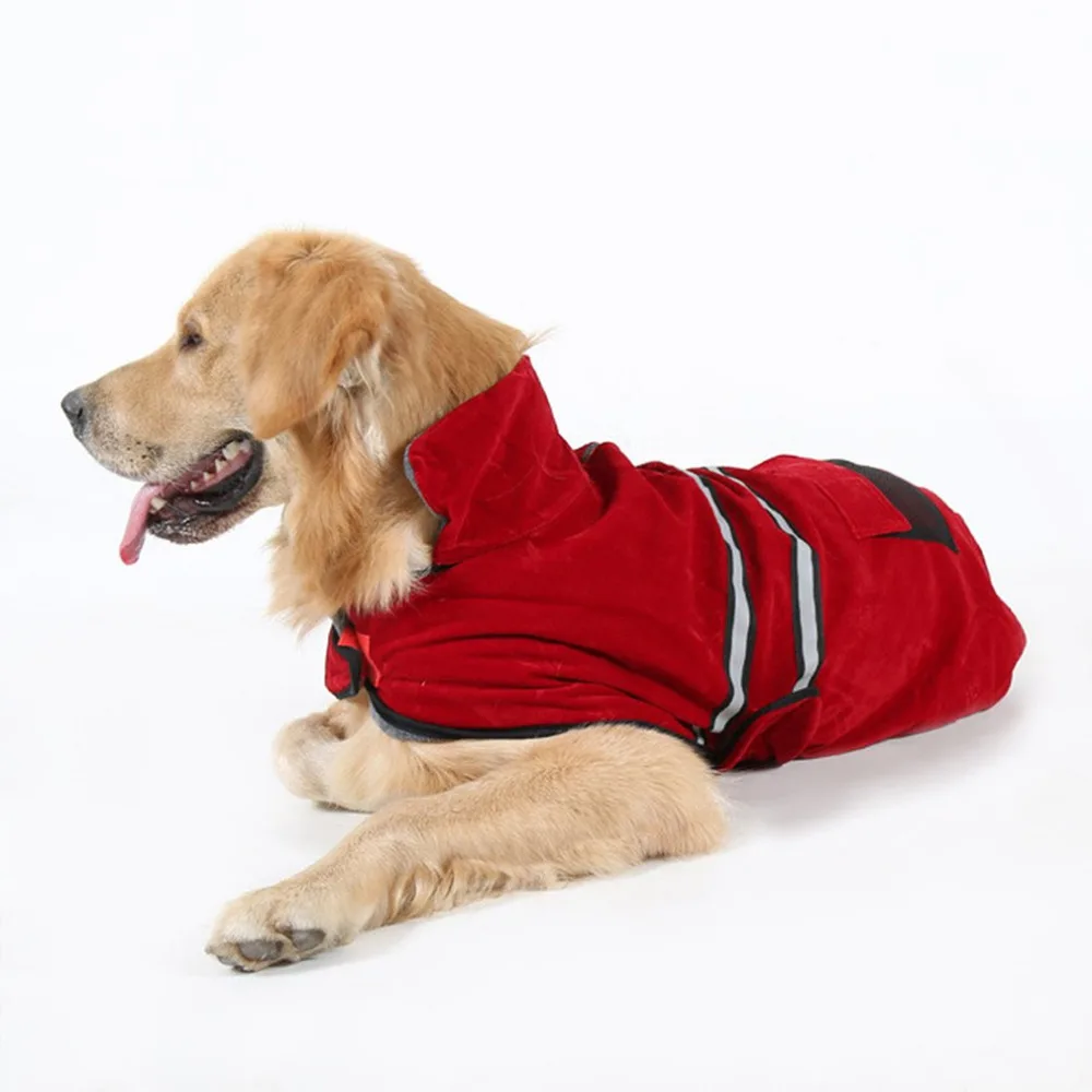 Одежда для домашних собак теплое зимнее пальто куртка одежда со светоотражающий пояс для собак большой размер золотистый Лабрадор-ретривер