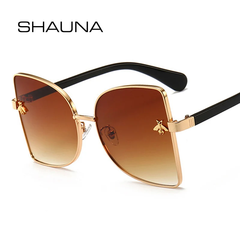 

SHAUNA Oversize Fashion Honey Bee Sunglasses Women