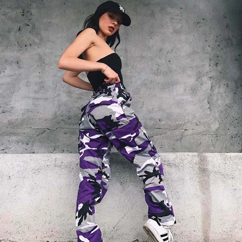 Women High Waist Camouflage Pants Fashion Pantalon Femme Trouser Ankle-Length Sweatpants Cotton Streetwear Hip Hop Camo Pants Pants