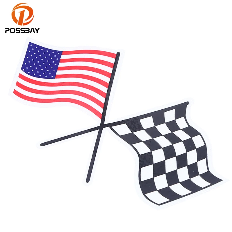 

POSSBAY Motor Decor German/USA Flag Color Striped Sticker Sport Racing Flag For BMW Honda Toyota Ford Peugeot VW Golf Decals