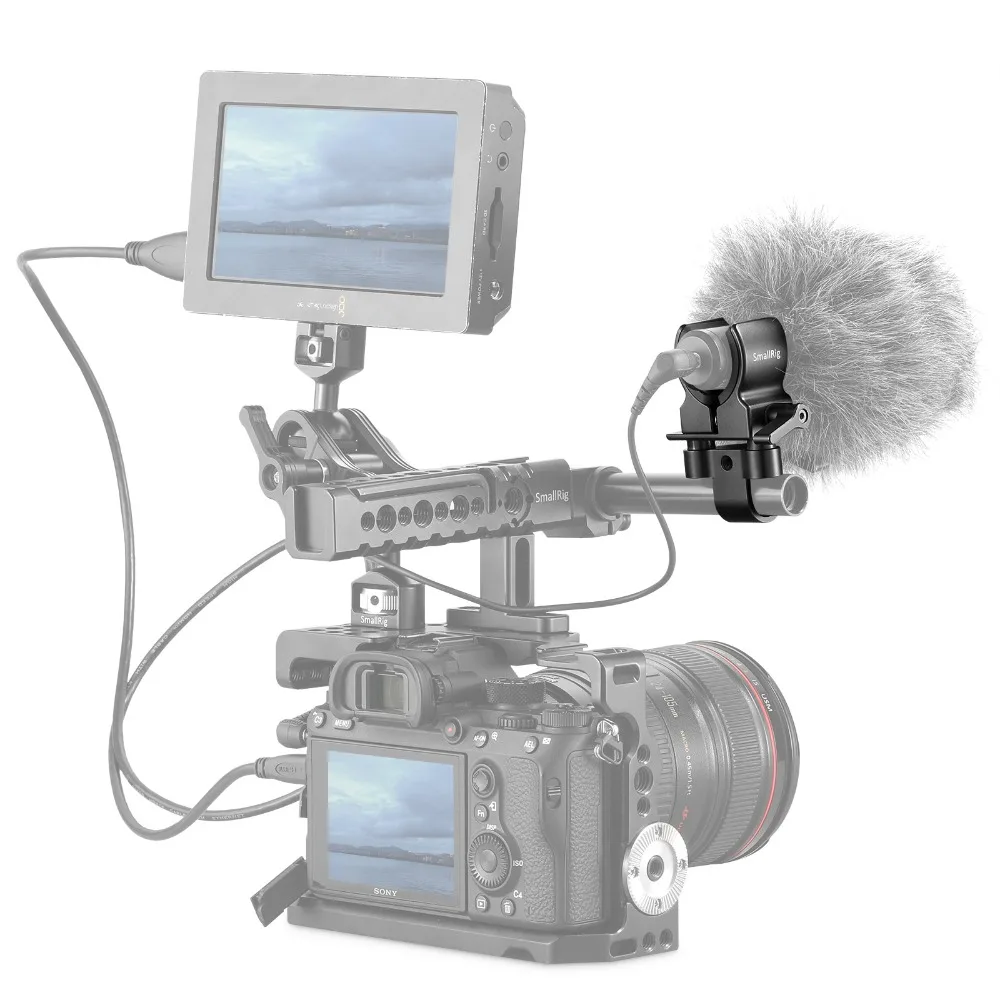 SmallRig Universal DSLR Camera Video Microphone Holder Clamp for Shot gun Microphone19-25mm diamete