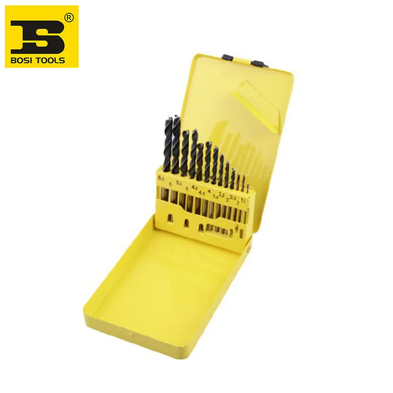 Free shipping BOSI new 13pc PRECISION TWIST DRILL BITS SET IN METAL BOX