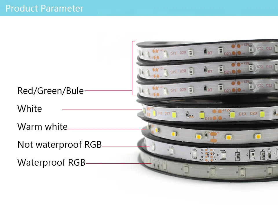 Горячая Распродажа, 5 м, 300 светодиодов, водонепроницаемый RGB светодиодный светильник, 3528 DC12V, 60 светодиодов/м, Fiexble светильник, Светодиодная лента, лампа для украшения дома