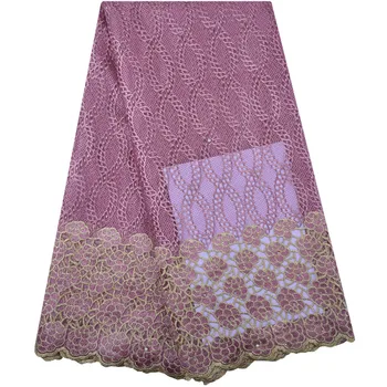 

Bridal Lace Fabric High Quality African Handmade Beads Lace Fabric French Lace Fabric for 5yards S1282