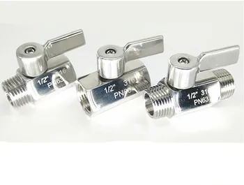 304 Stainless Steel Double Inner and Outer Wire Mini Ball Valve Thread MINI Ball Valve Stainless Steewith handle
