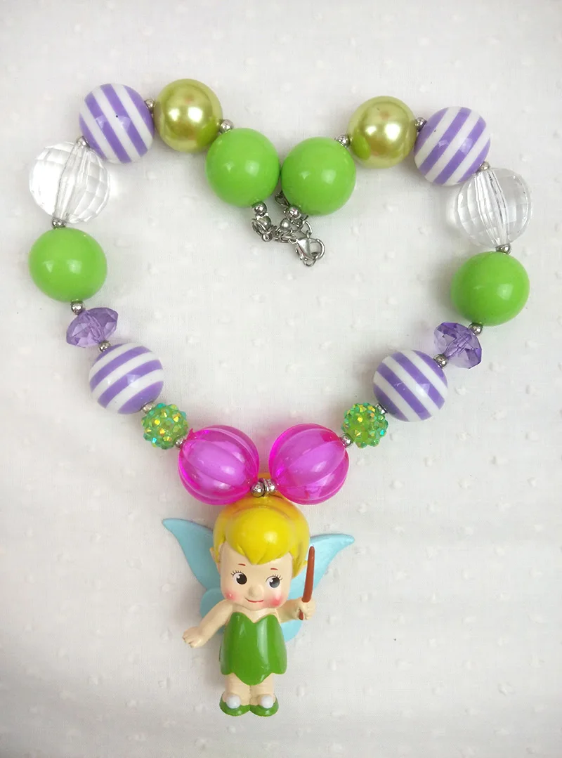 Fashion colorful plastic beaded children necklaces decoration beads
