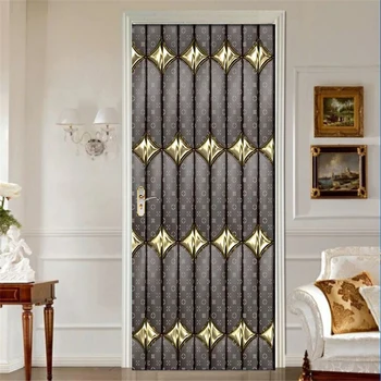 

PVC Waterproof Self-adhesive Door Sticker 3D Luxury Soft Package Wallpaper Living Room Bedroom Door Wallpaper Wall Sticker Mural