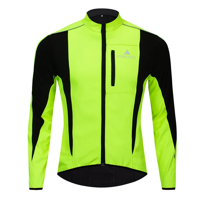 Теплая куртка для велосипедного спорта, зимняя теплая одежда, ветрозащитная Водонепроницаемая велосипедная куртка, верхняя одежда для активного отдыха, кемпинга, бега - Цвет: black green