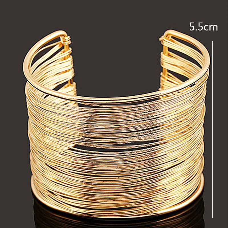 LNRRABC Fashion Women Wire Open Alloy Bracelet & Bangle Round Cuff Bracelets Link Chain Bracelet Bangle Jewelry Drop Shipping