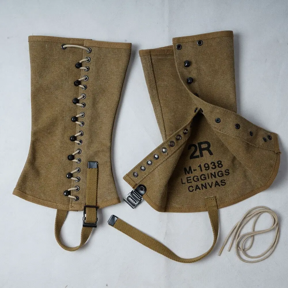 

WWII WW2 US Army M-1938 Military Uniform Accessories canvas Leggings Replica US/5033062