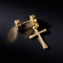 1 шт., шикарные серьги, штанга, крест, подвеска, ухо, шпилька, болтаются, ювелирные изделия для женщин и мужчин, Корея, поп-мода, Шарм, штат, мужские аксессуары