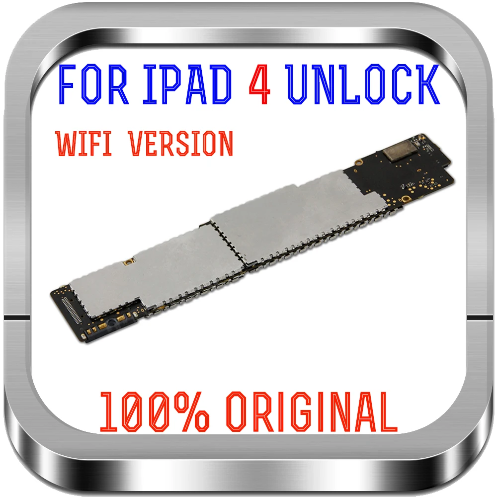 Оригинальная разблокированная материнская плата A1458 A1459Good Work для Ipad 4 16 ГБ