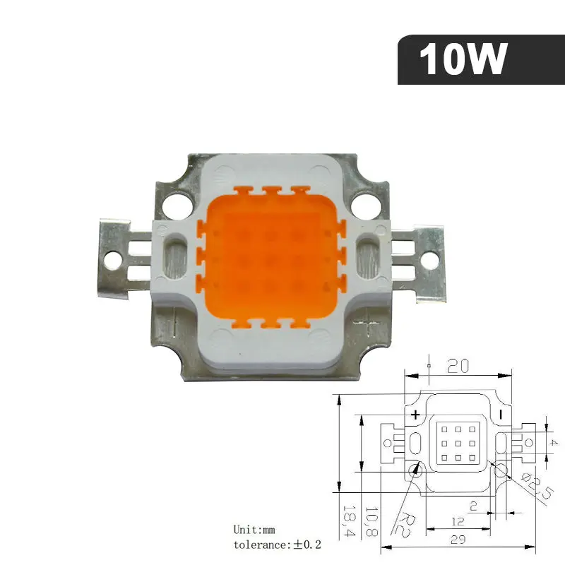 Hydroponice 1/3 Вт 10W 20W 30W 50W удара светодио дный светать чип полный спектр 380nm-840nm комнатное растение рост рассады цветок овощи