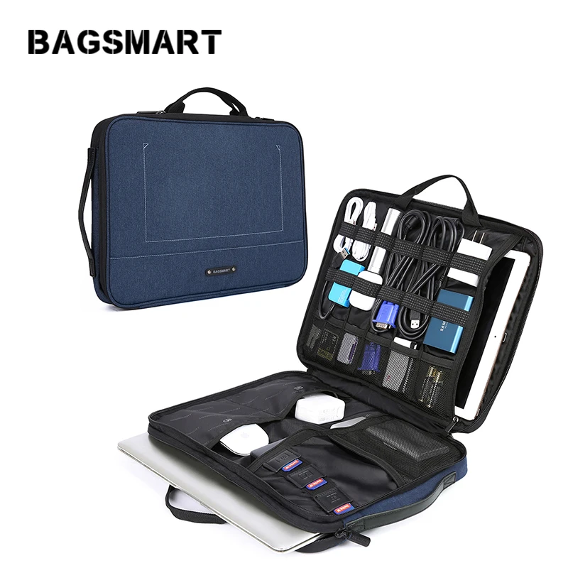Tanie BAGSMART pokrowiec na laptopa pokrowiec na 13 14 calowy Laptop i elektronika Organizer teczka na Tablet teczka zapinana na zamek