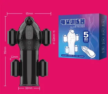 Sex Toys for Men Rechargeable Penis Trainer Massager with 5 Vibrators Male Masturbator Delay Lasting Glans  Men's Glans  Q102 2