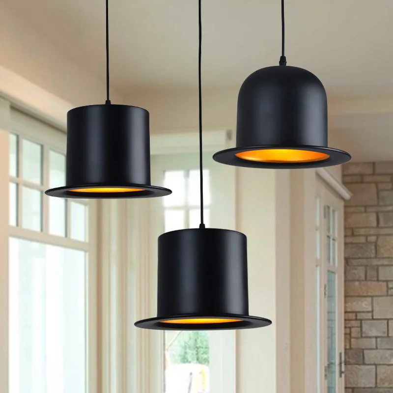 

Retro Hat Chandelier Modern Minimalist Art Chandelier Bar Restaurant Bedroom Lamp Industry Wind Chandelier Lamps