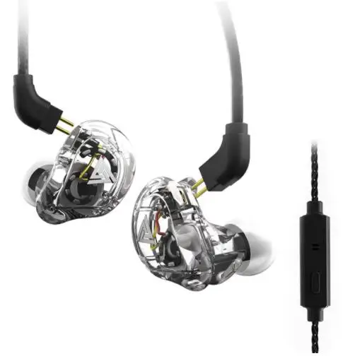 Наушники вкладыши QKZ VK1 4DD Hi Fi DJ Monito спортивные наушники для бега гибридная