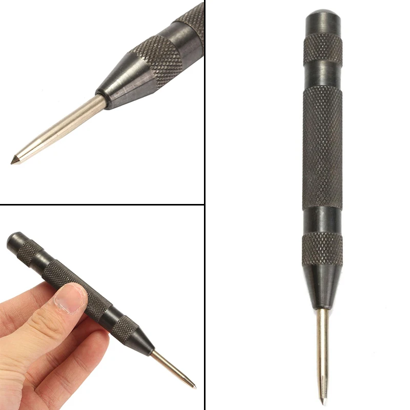 1PC Practical Heavy Duty Automatic Centre Punch Steel Spring Loaded Metal Wood Press Dent Marker Chisel Tool Carving Hand tools