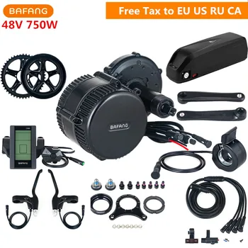 

48V 750W Bafang 8fun BBS02B Mid Drive Motor Kits With 48V 13AH Lithium Ebike Battery C961 C965 For Electric Bike Conversion Kit