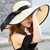 HT2505 Straw Hat Women Solid Plain Packable Summer Sun Hat Lady Floppy Ribbon Bow Band Big Wide Brim Hat Female Women Beach Hat 26