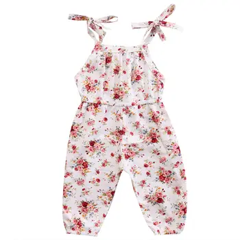 

Newborn Toddler Infant Baby Girls Clothes Flower Print Romper Jumpsuit Sleeveless Sunsuit Clothes 0-3T