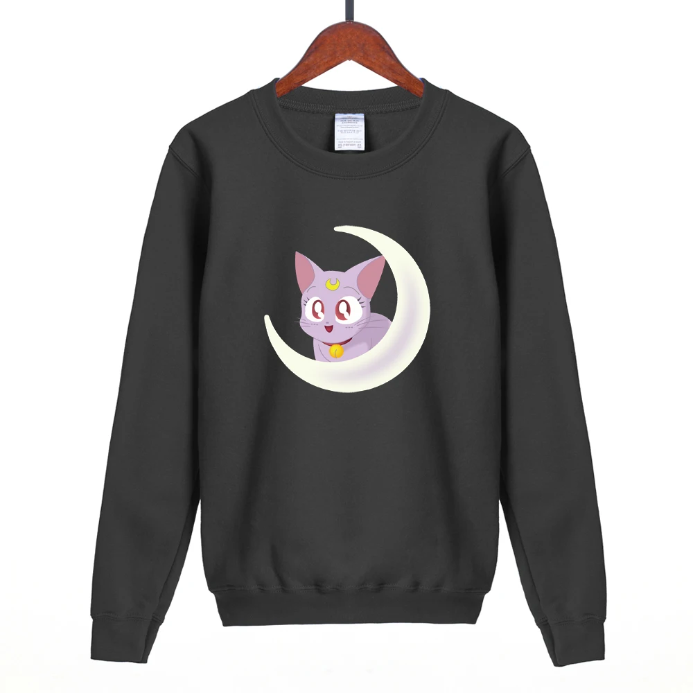 lady hoodies sailor moon animal print kawai sweatshirt