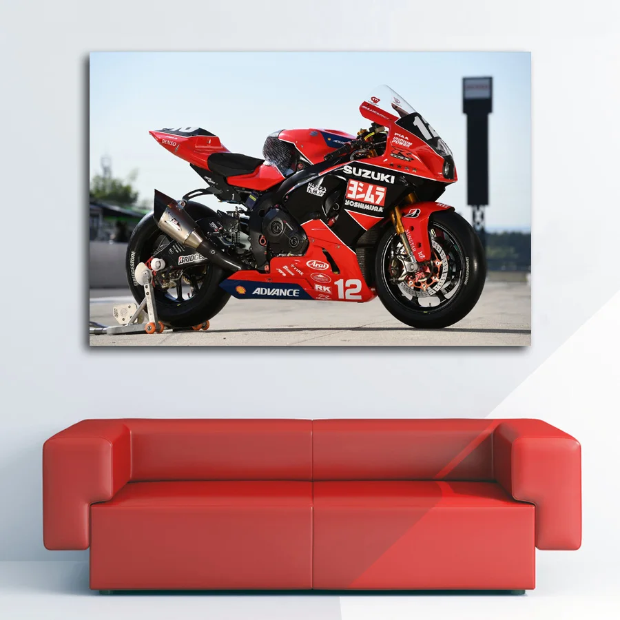 Настенные постеры для езды на мотоцикле Suzuki Superbike фабричная шелковая Картина