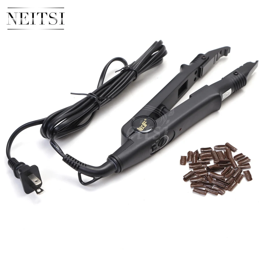 Neitsi один комплект Инструменты для волос 1 шт. США Plug волос разъем Черный # + 50 кератин u-накладные ногти на клеевой основе 3 цвета варианты для