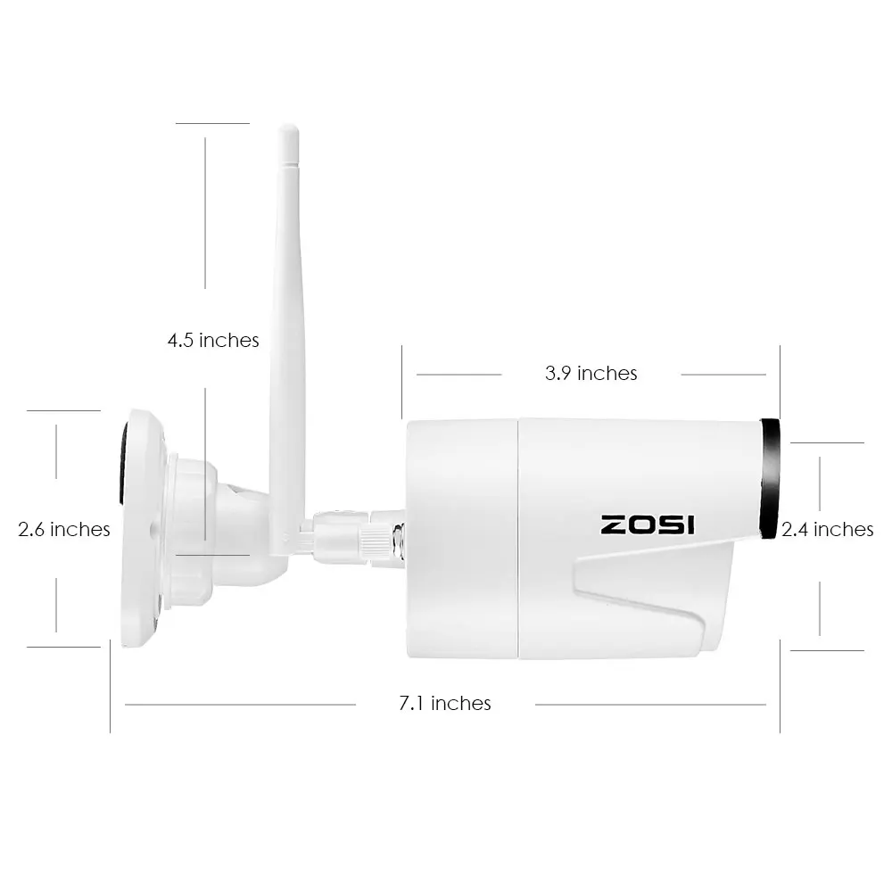 ZOSI 4CH 960P HD беспроводная видео камера безопасности Система 4 шт 1.3MP наружная WiFi IP камера безопасности цилиндрическая камера наблюдения NVR комплект