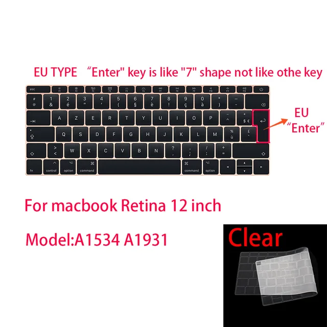 Keyboard cover for Apple Macbook pro13/16/15 Air13 inch All series Laptop silicone Case Transparent Clear Protecter film EU/US G