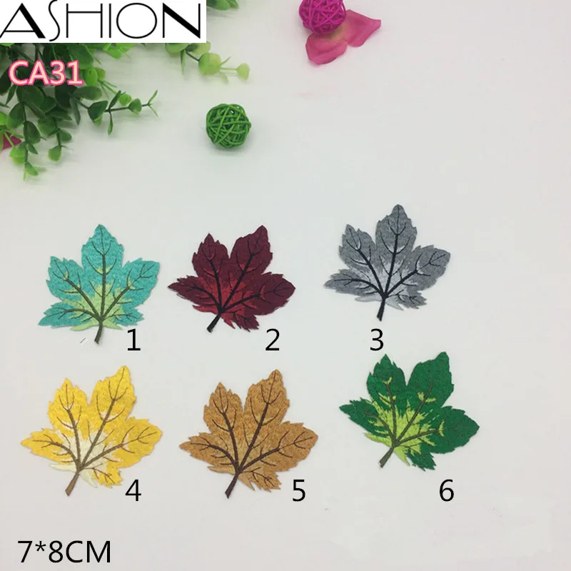 10 шт. 7X8CM многоцветные на выбор кленовый лист кружева аппликация патч