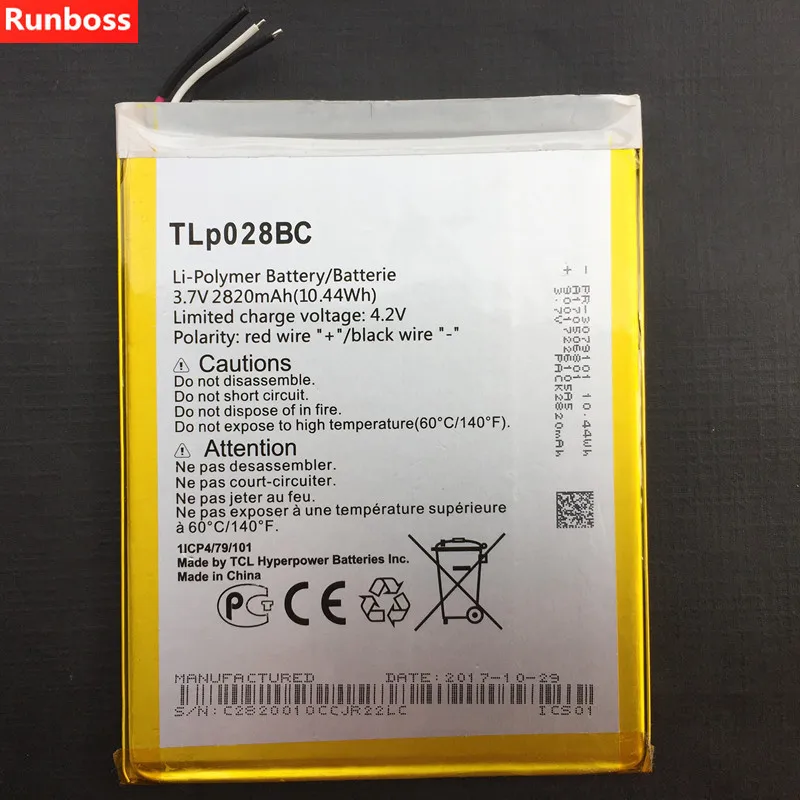 Новый аккумулятор 2820 мАч для Alcatel tab pixe 3 TLP028BC TLp028BD перезаряжаемый литий ионный