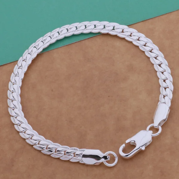 

silver plated Fashion snake 6 mm Width bracelet/bangle Jewelry trendy men women bracelets