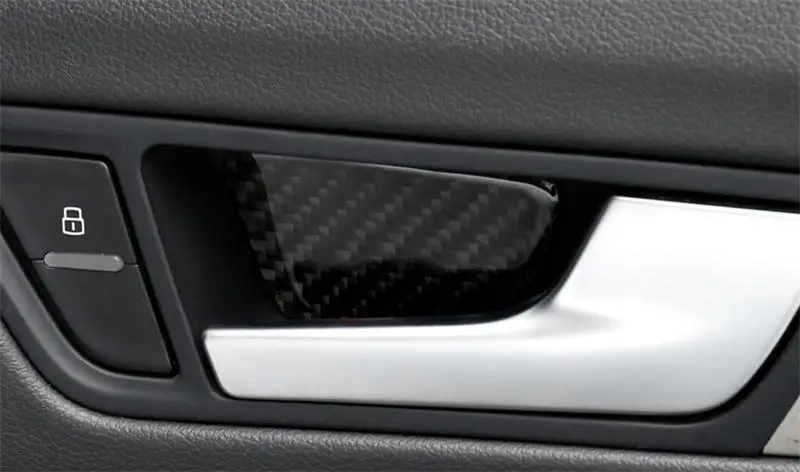 Автомобиль Стайлинг для Audi A6 C7 Q3 Q5 углеродного волокна дверные ручки Обложки ручки для автомобильных дверей Авто украшения Наклейки интерьерные аксессуары