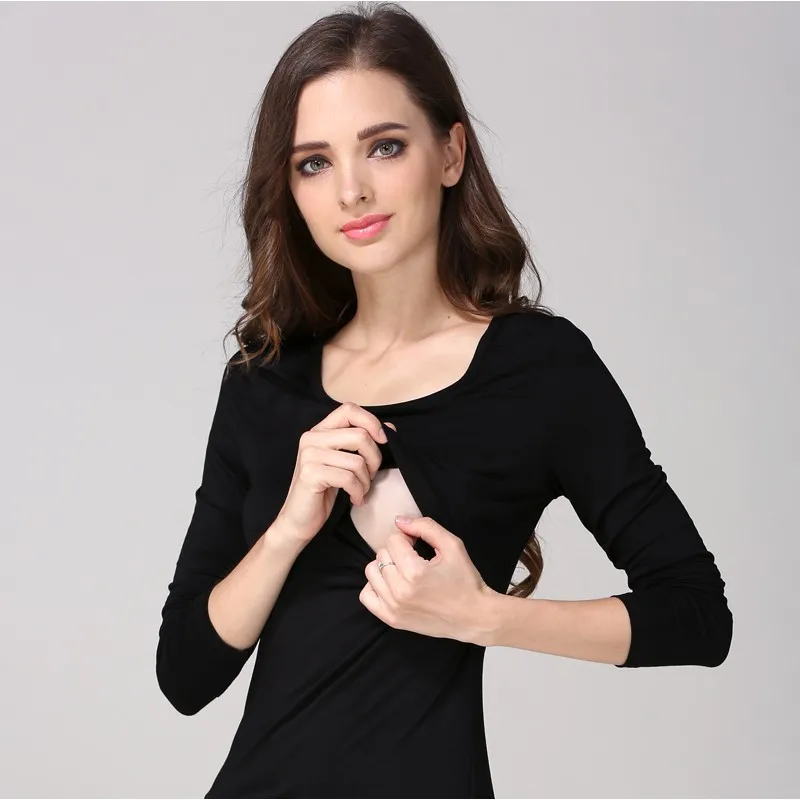 Materno para Mulheres Alto de Maternidade Emoção Mães Gravidez Maternidade Roupas Outono Manga Longa Tops Aleitamento Grávidas Enfermagem T-shirt 4 tops for pregnant women