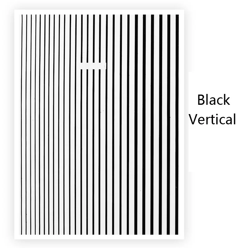 1 лист полосы волновой линии 3D наклейки для ногтей металлические многоразмерные волнистые полосы Декоративные наклейки для ногтей клейкие наклейки - Цвет: Black Vertical